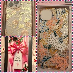 iPhone 14 Plus phone cases: grouping of 2 Kate Spade plus one Christmas. Ex con